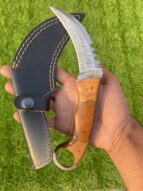 Damascus karambit knife