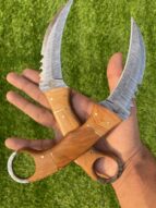 Damascus karambit knife