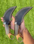 Damascus karambit knife